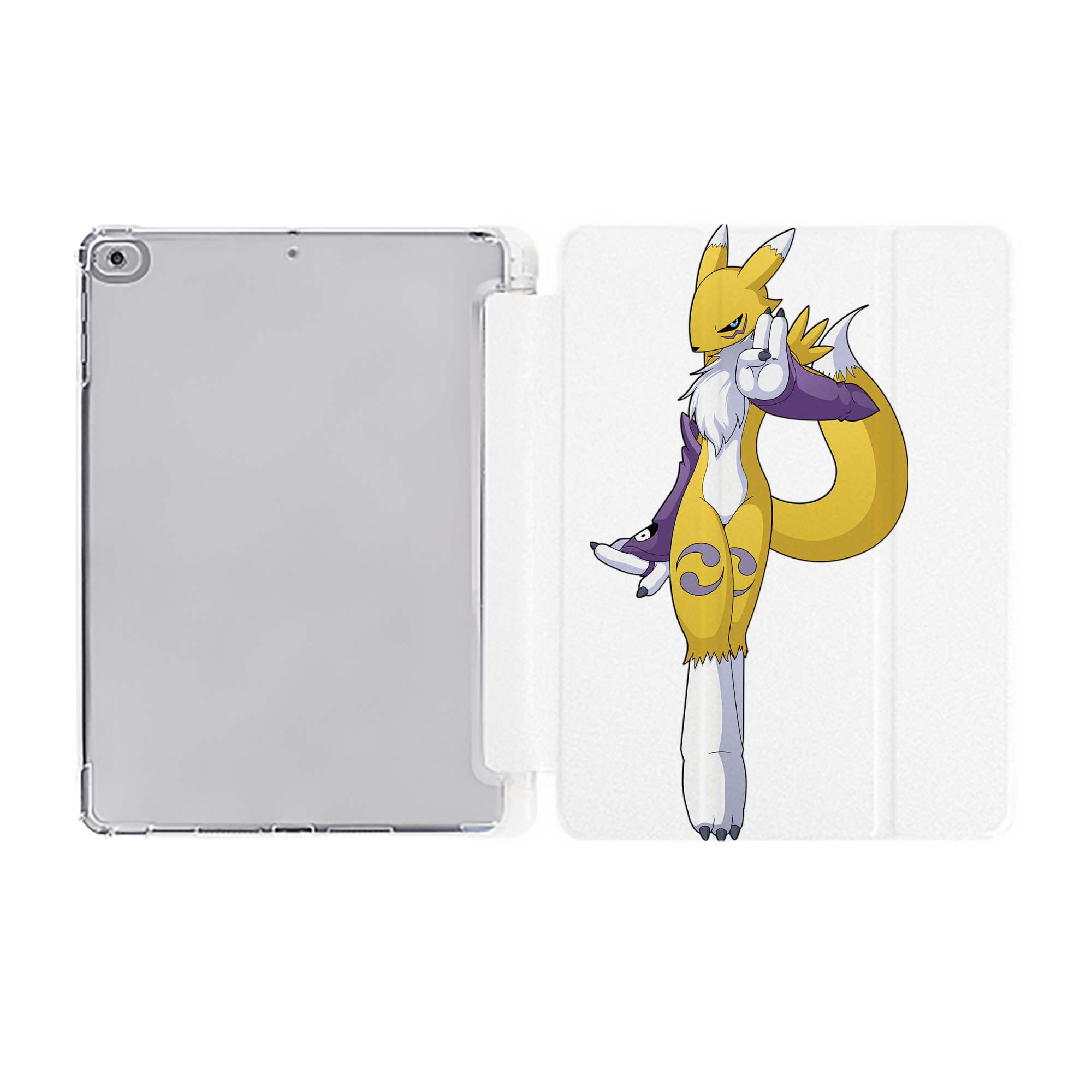 （画像用） Digimon デジタルモンスター/デジモン IPad ケース ペン収納付き 三つ折りスタンド PUレザー×シリコン 対応機種9.5/10.5/10.9インチ